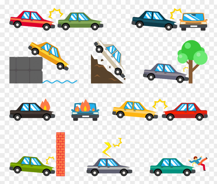 Vector Car Accident Traffic Collision Icon PNG