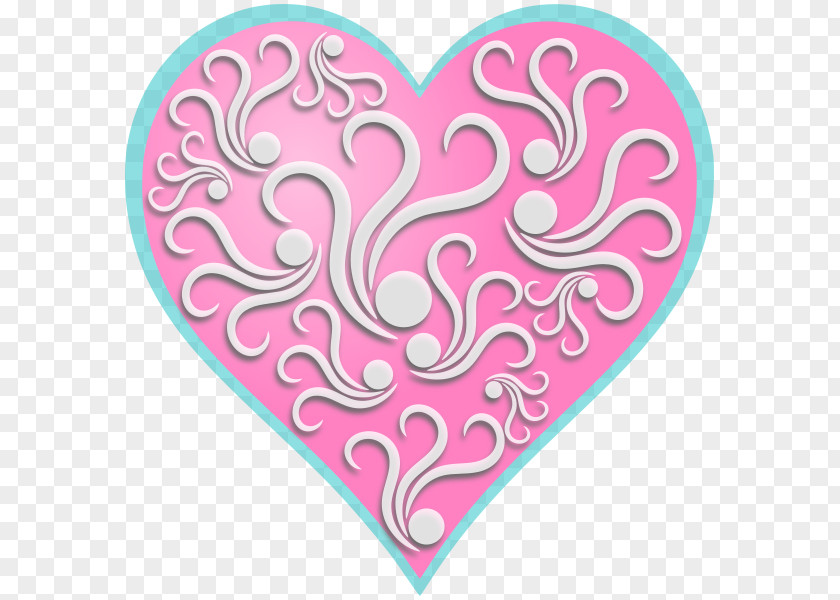 Flower Heart Visual Arts Pink M Font PNG
