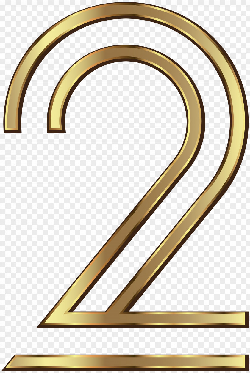 Number Two Golden Clip Art Image Yellow Material PNG
