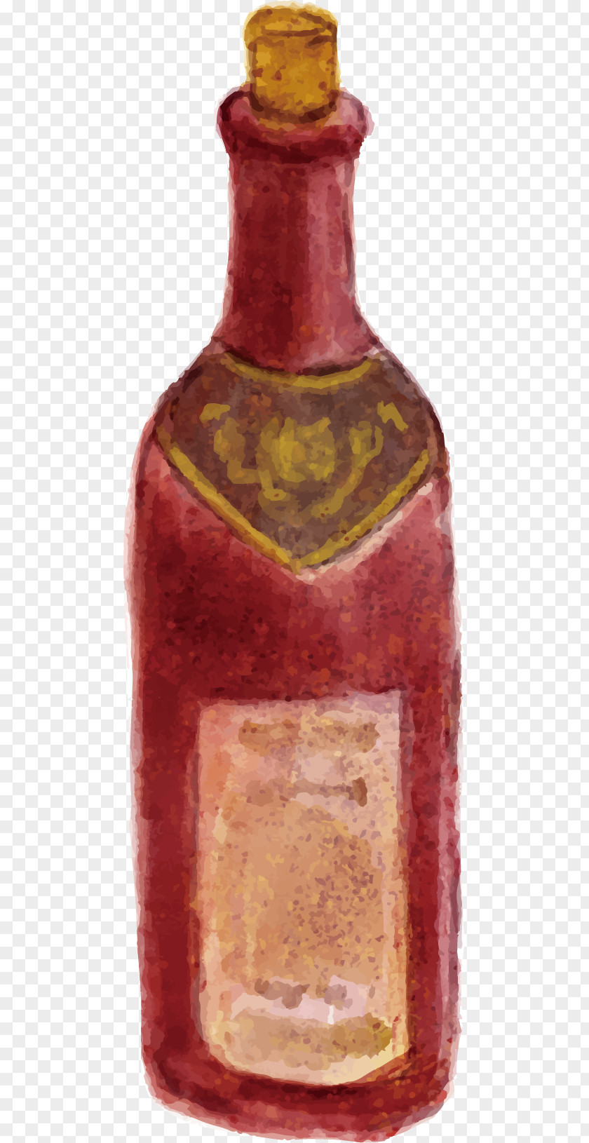 Red Wine Vector Bottle PNG