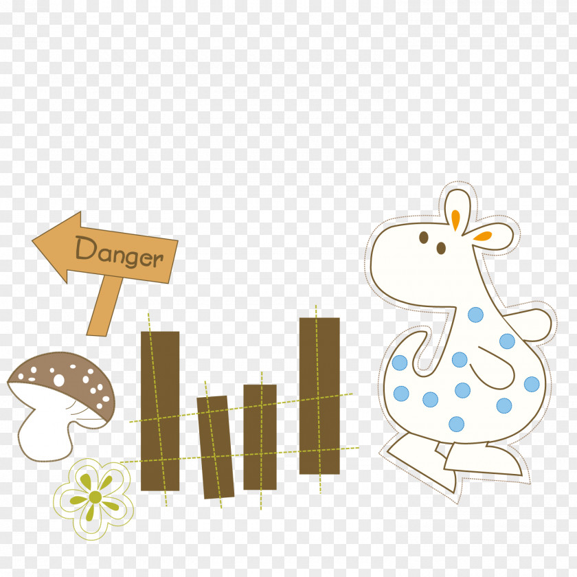 A Small Rabbit With Mushrooms Cartoon PNG