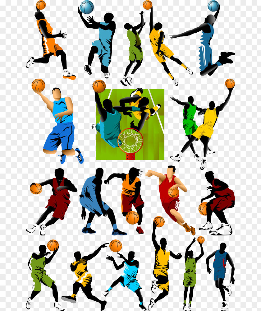 Basketball Character Silhouette PNG