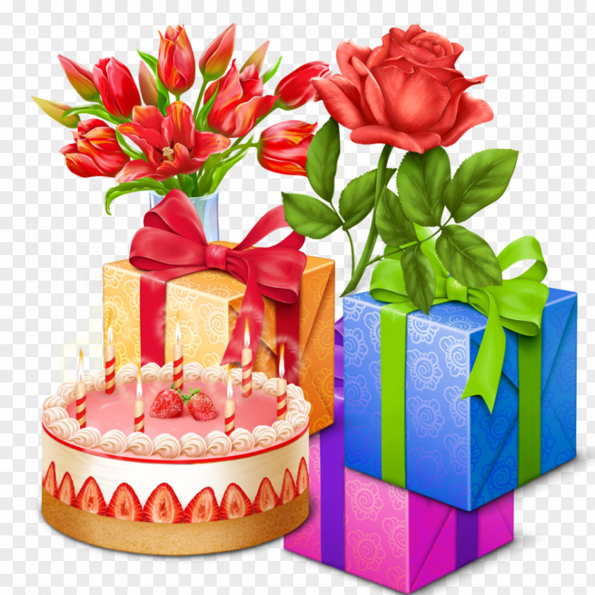 E Mail Gift Birthday Floral Design Image Cake PNG