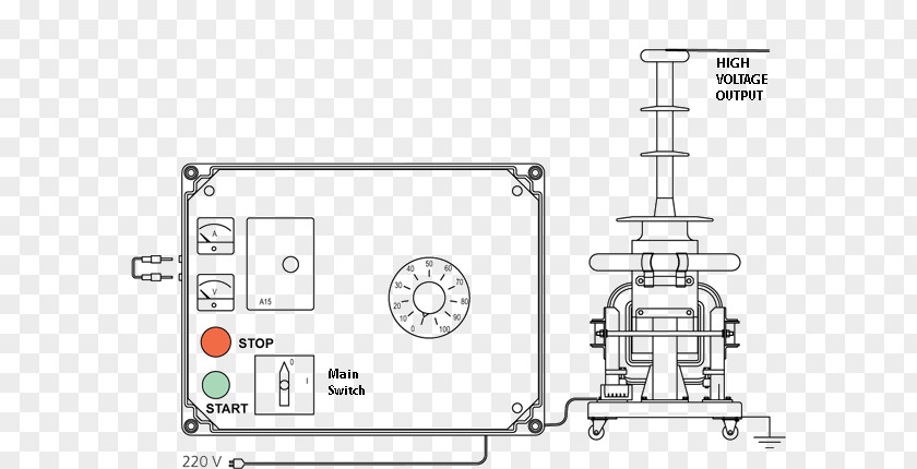 High Voltage Transformer Technical Drawing Paper Machine Technology PNG