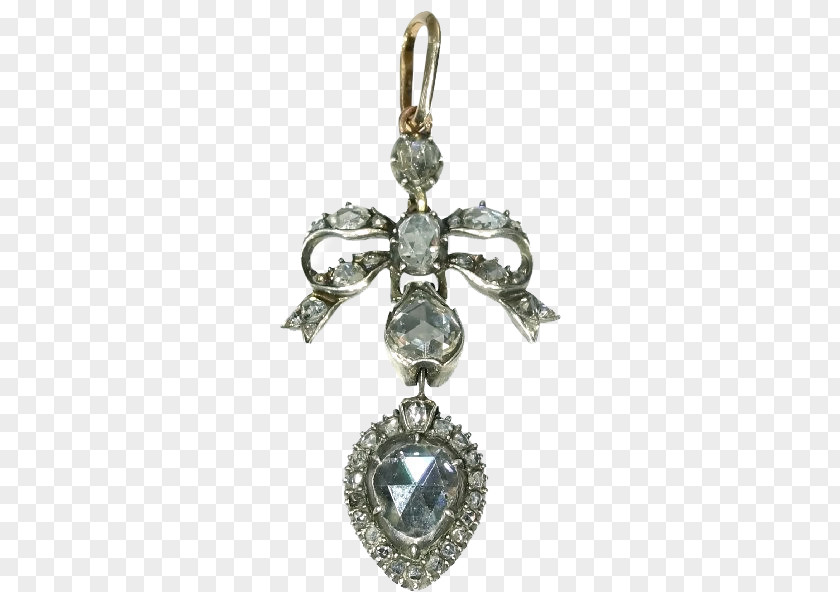 Jewellery Locket Cross Diamond Cut Earring Georgian Era PNG