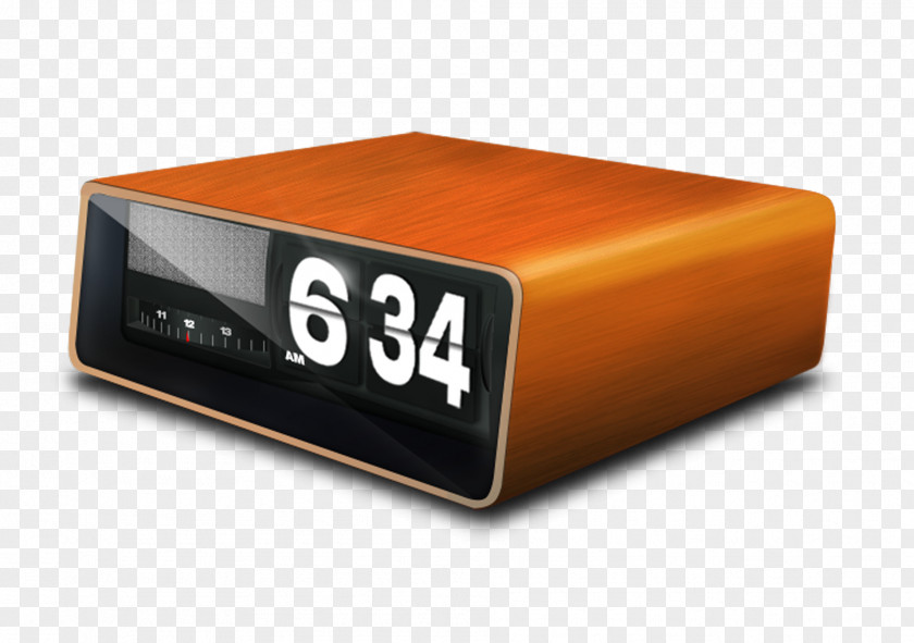 Wooden Desk Table Alarm Clock Flip Digital PNG