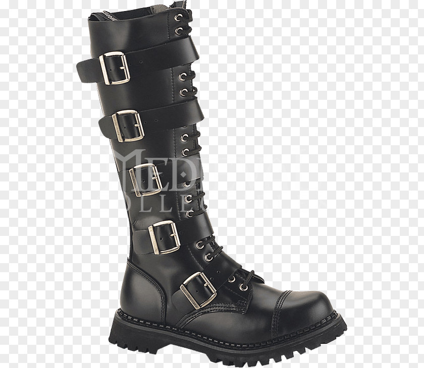 Boot Combat Gothic Fashion Knee-high Shoe PNG