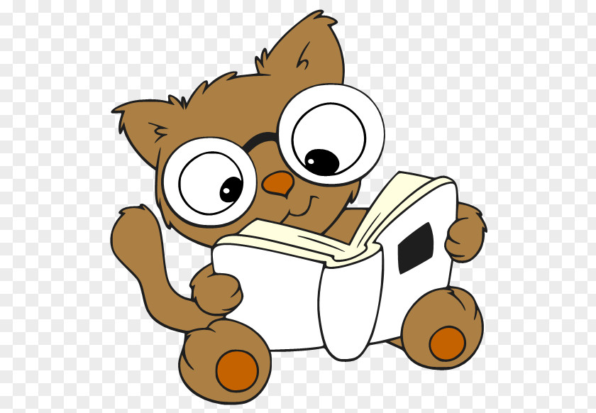 CARTOON READING Cat Cartoon Reading Clip Art PNG