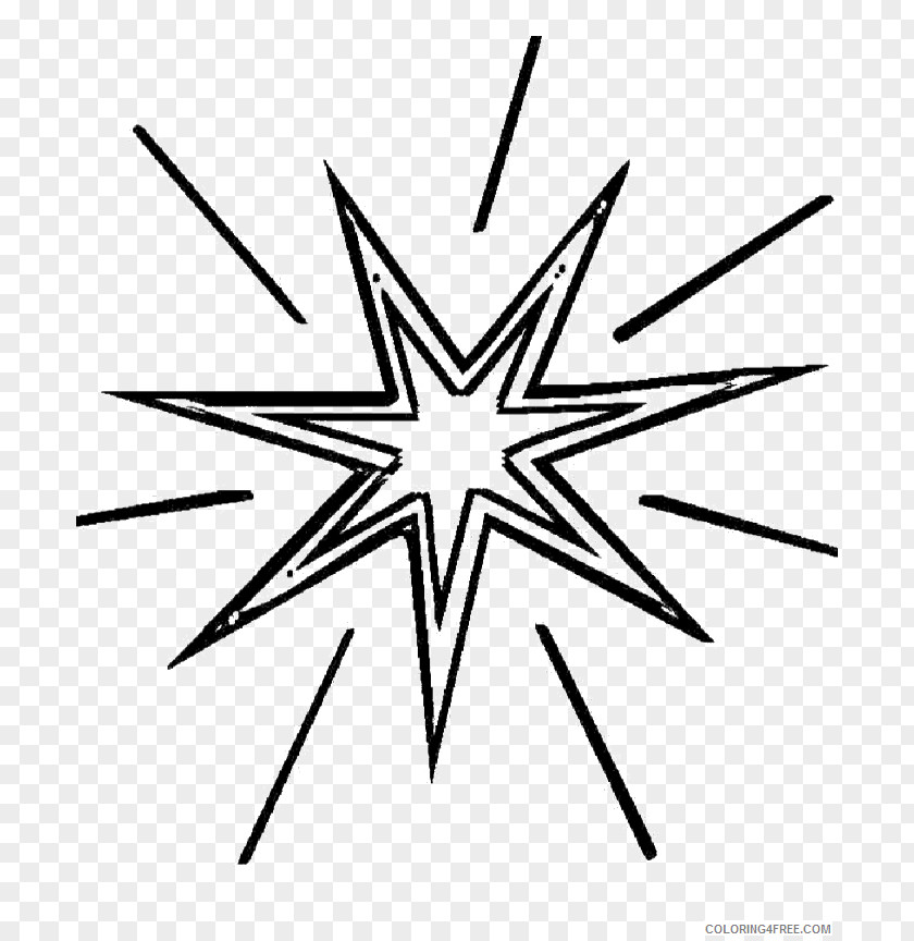 Shining Star At Night Coloring Book Colouring Pages Pole Polaris PNG
