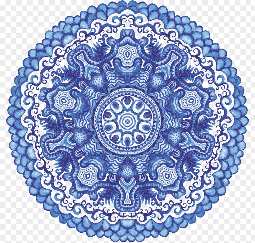 Gzhel Vector Graphics Delftware Blue And White Pottery Illustration PNG