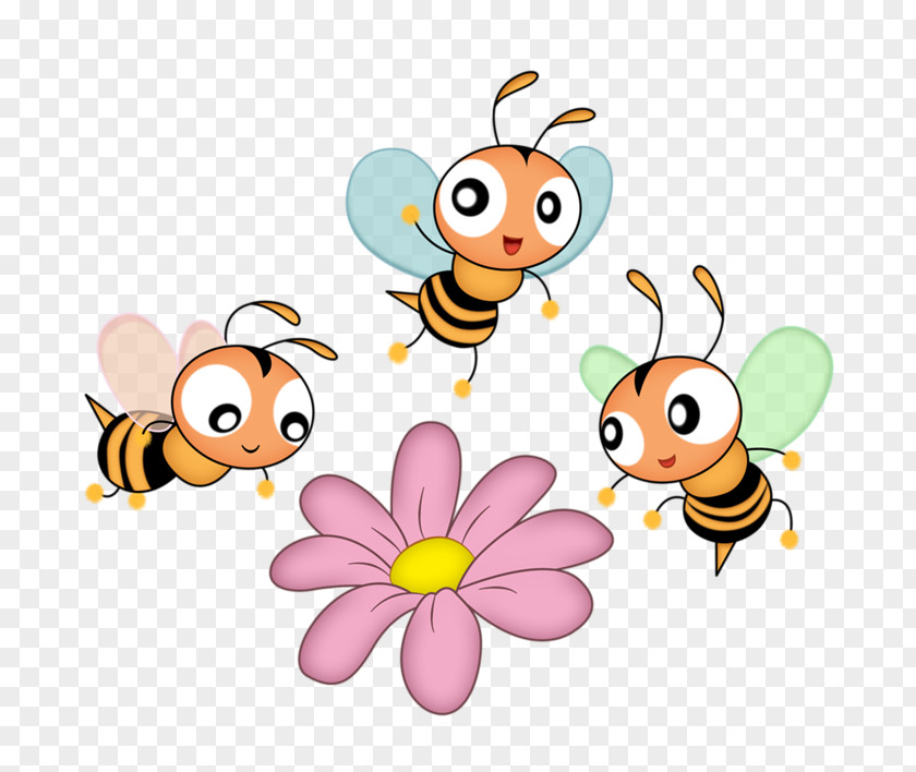 Hand-painted Cartoon Cute Little Bee Honey Clip Art PNG