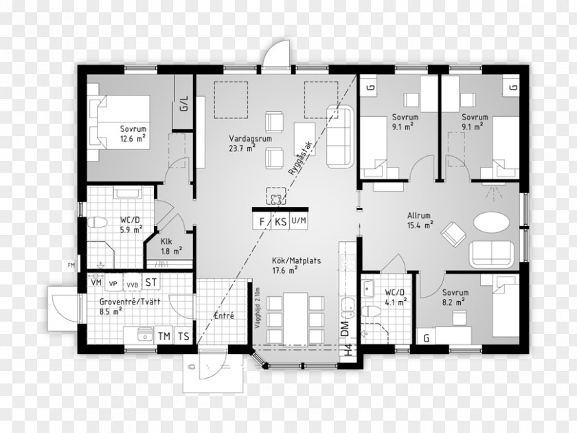 House Floor Plan Technical Drawing Square Meter PNG