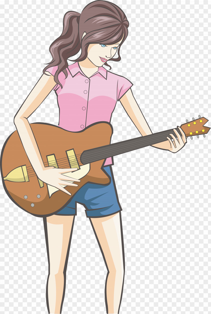 Bob Marley Guitar Cartoon Drawing PNG