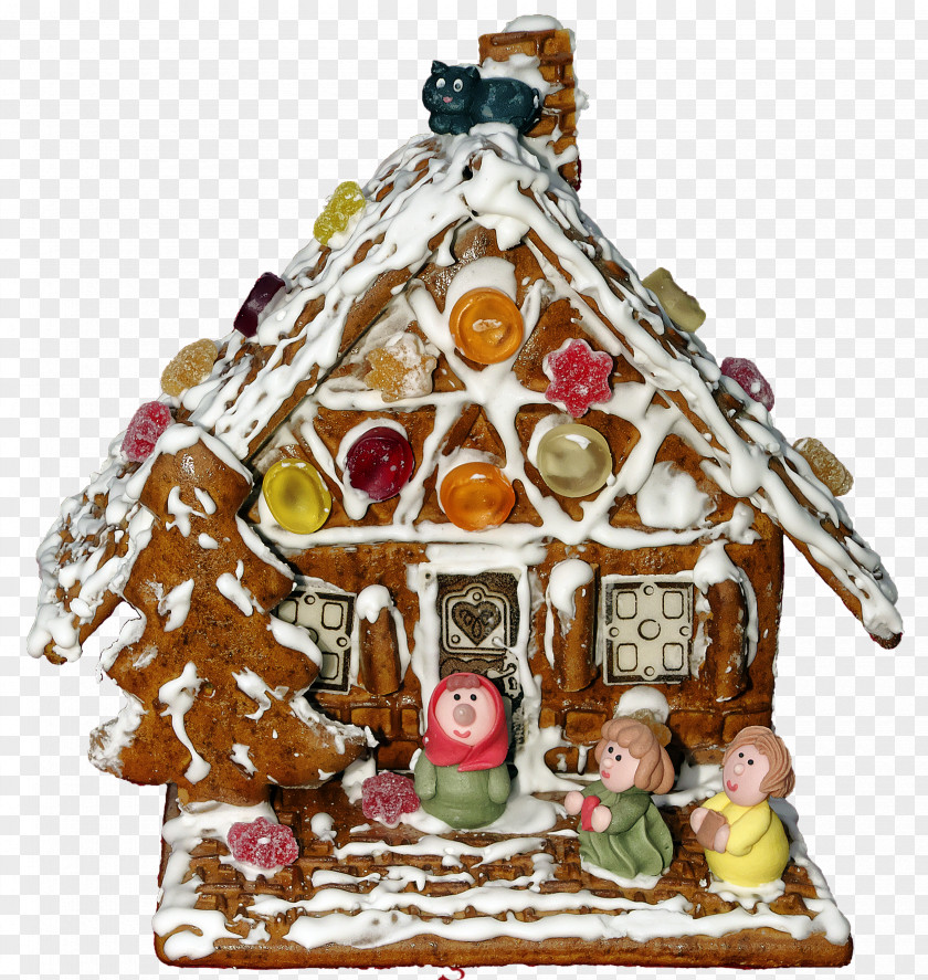 Chocolate Gingerbread House Marzipan Food Christmas Cake PNG