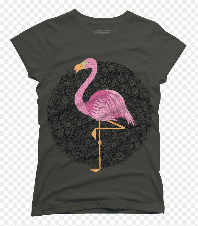 Flamingo Printing T-shirt Hoodie Top Crew Neck PNG