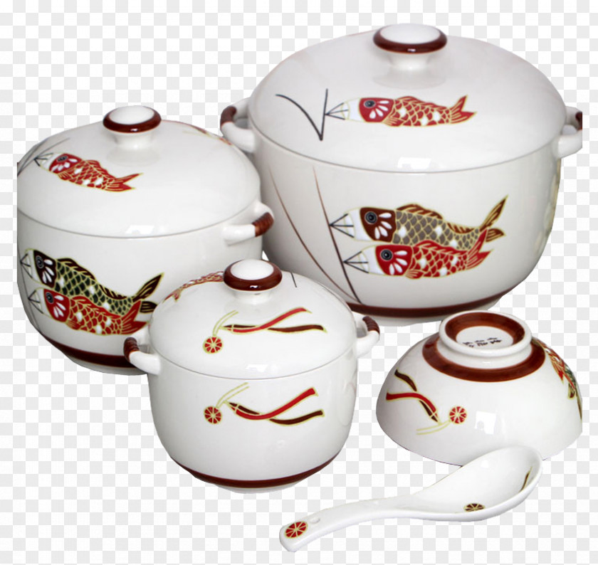 Japanese Stew Pot Cuisine Tableware Porcelain PNG