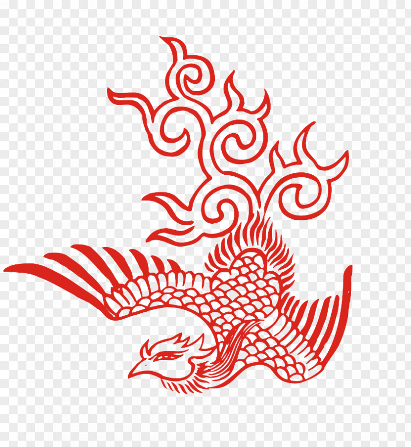 Phoenix Fenghuang Motif Clip Art PNG