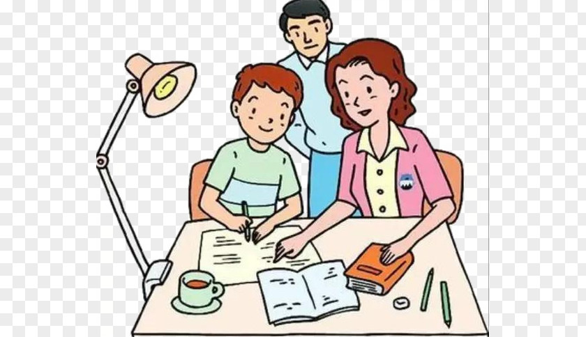The Parents Tutoring Homework Child Illustration PNG