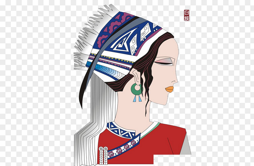 White Women Dali Bai People Illustration PNG
