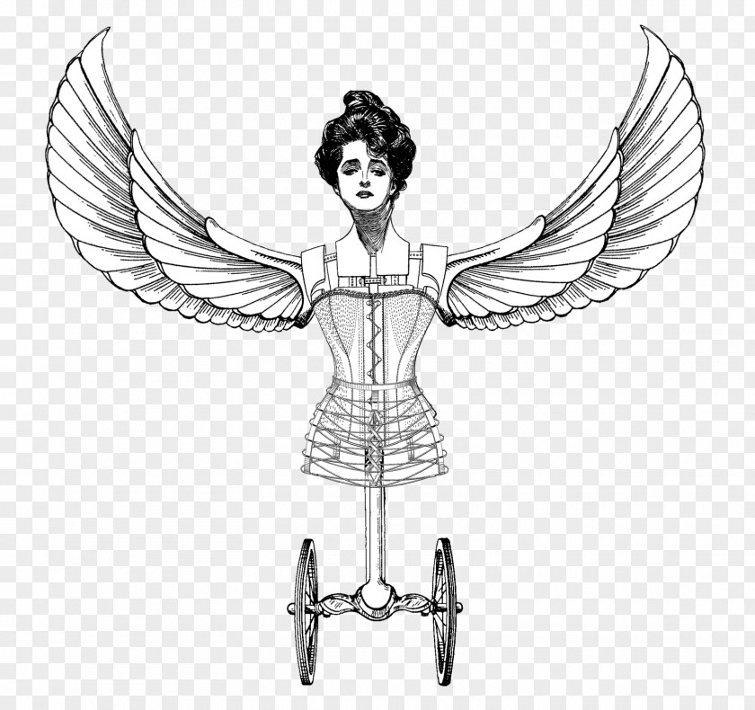 Castiel Wings Steampunk Drawing Corset Sketch PNG