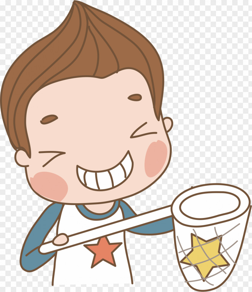 Happy Boy Cartoon Illustration PNG