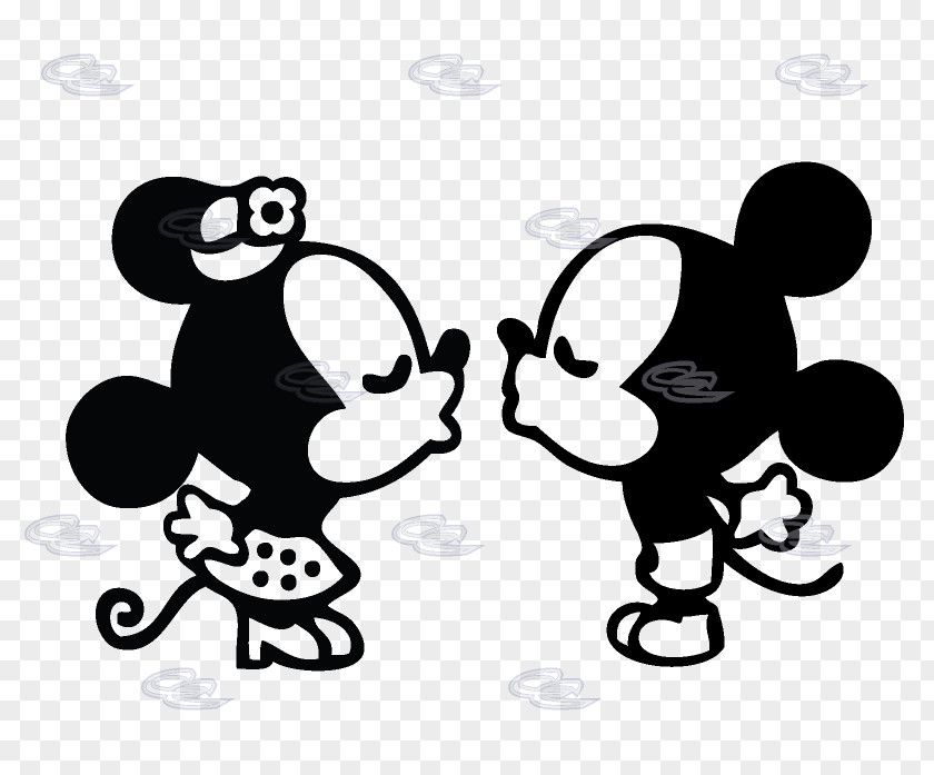 Mickey And Minnie Mouse Silhouette MacBook Pro Decal PNG