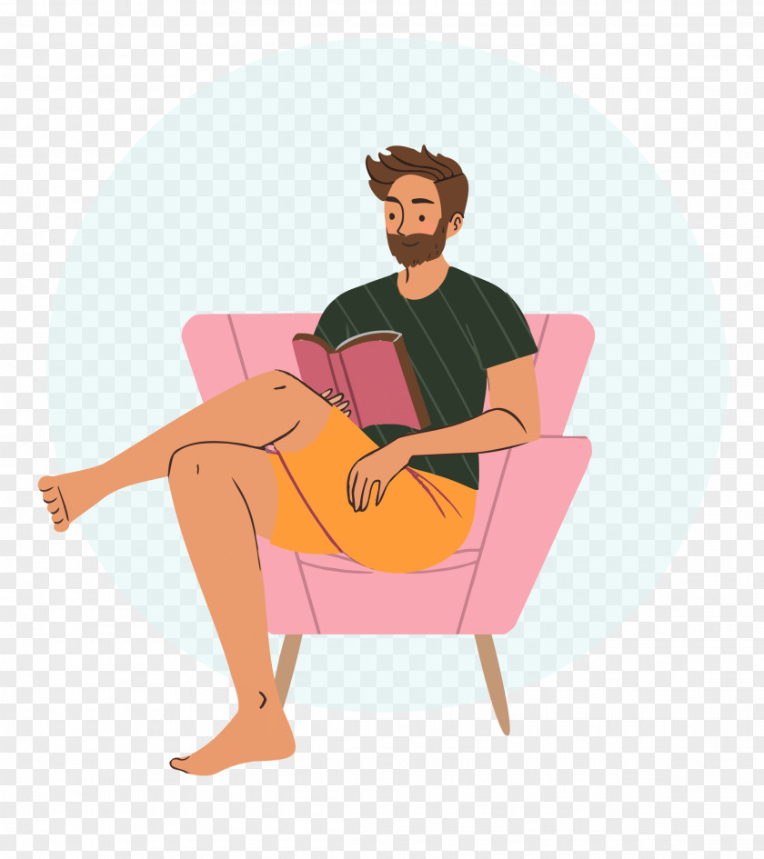 Reading Book Free Time Sofa PNG