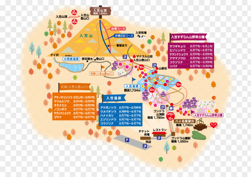 Autumnal Map Appi Kogen Ski Resort Area PNG