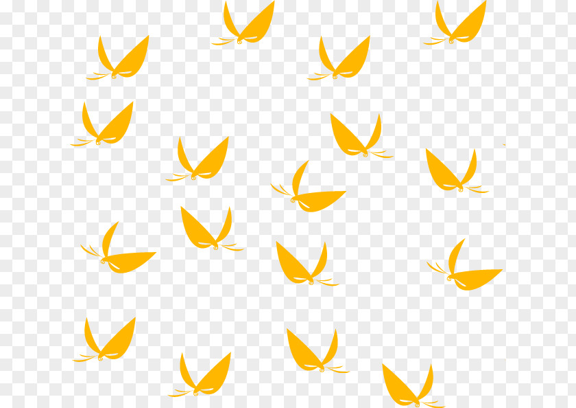 Butterfly Yellow Leaf Area Pattern PNG