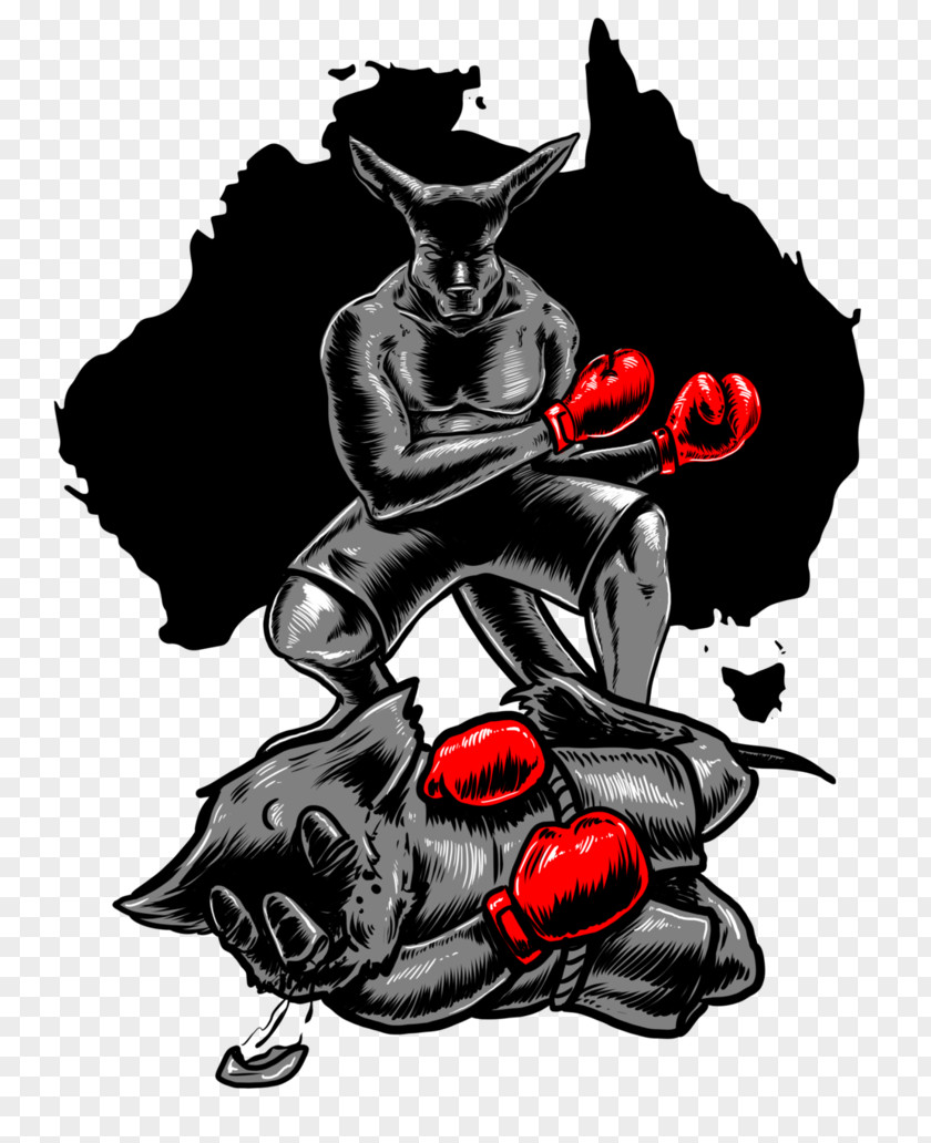 Boxing Kangaroo Australia Zoo Cartoon Font PNG