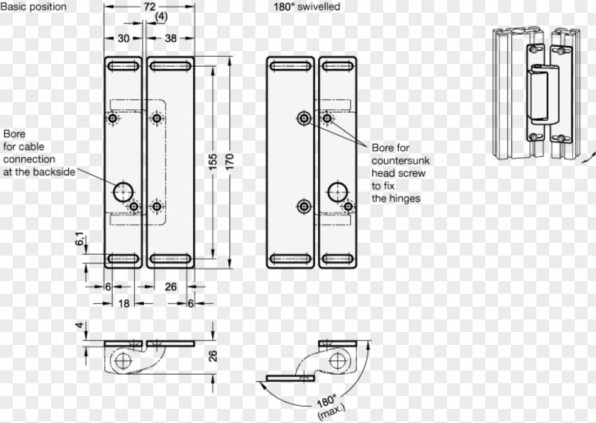 Design Door Handle Technical Drawing PNG