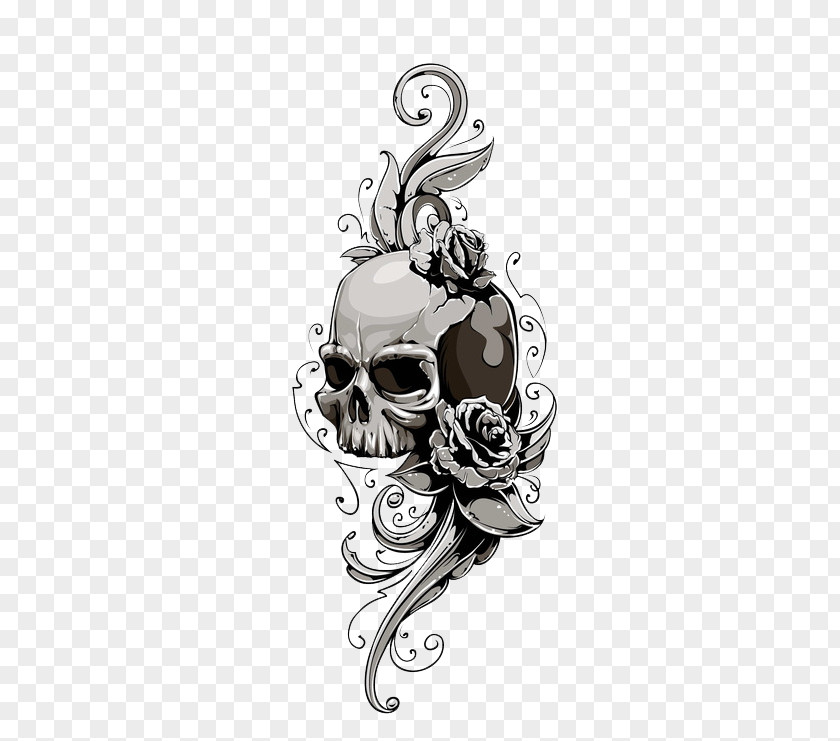 Halloween Human Skull Symbolism Tattoo Illustration PNG
