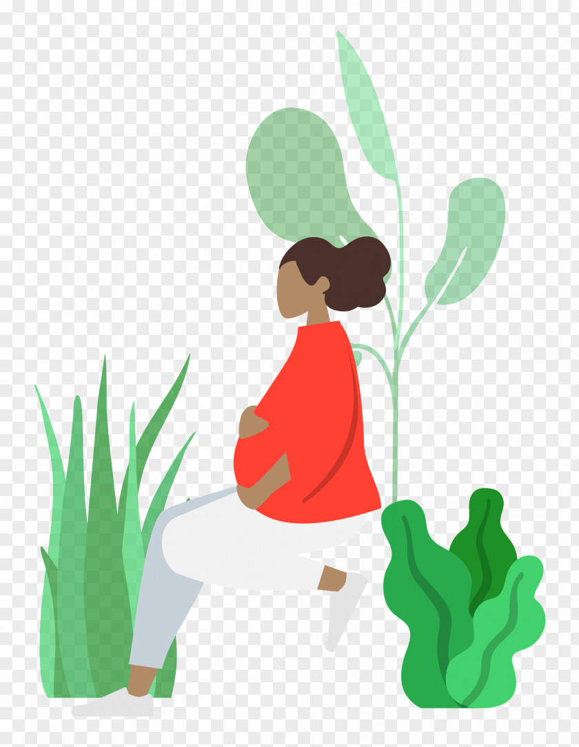 Resting Girl Plant PNG