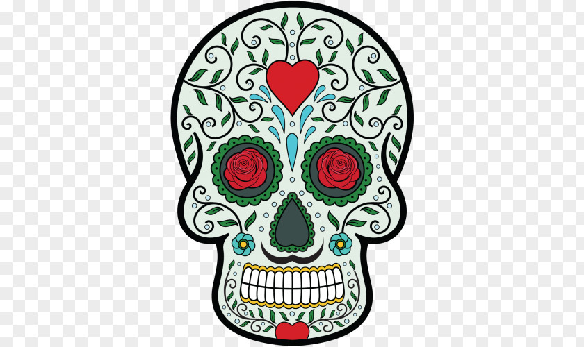 Skull Calavera Mexico Bumper Sticker Decal PNG