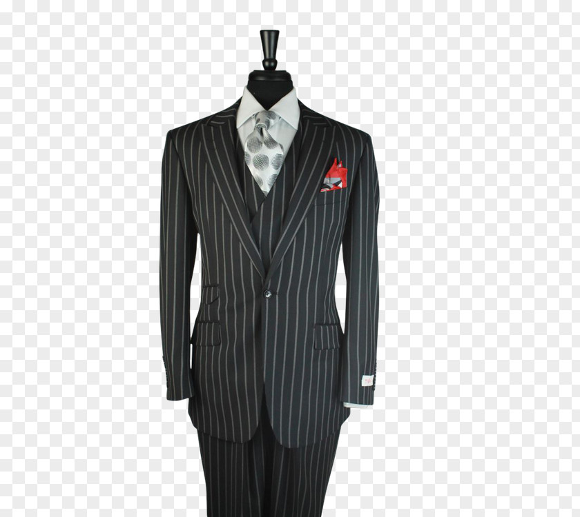 Suit Tuxedo Pin Stripes Black Blazer PNG