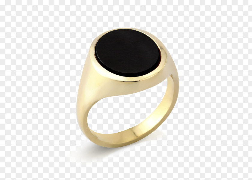Ring Onyx Colored Gold Oval PNG