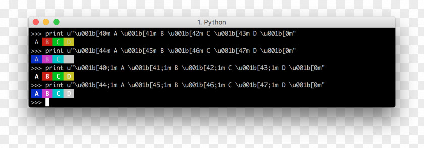 Input Field Escape Sequence Display Device Color Printing Python PNG