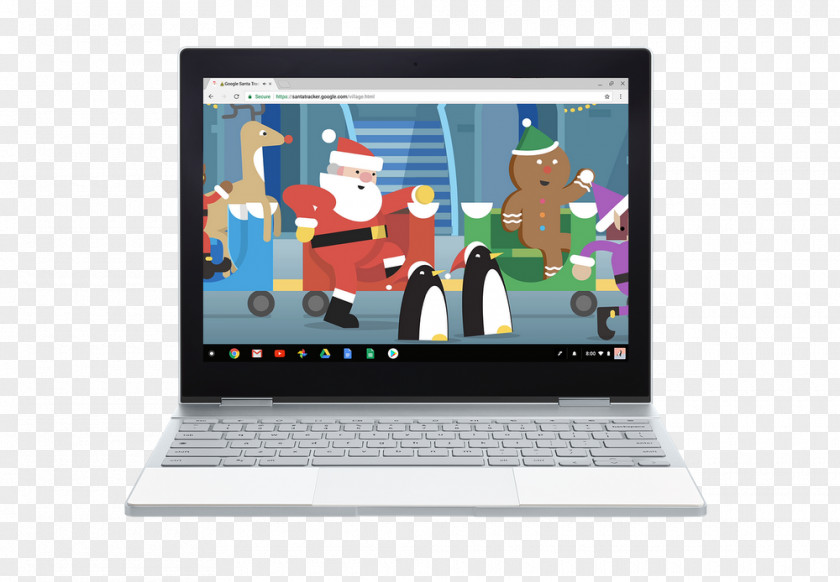 Businessman Back Google Pixelbook Santa Claus Maps Christmas Day PNG