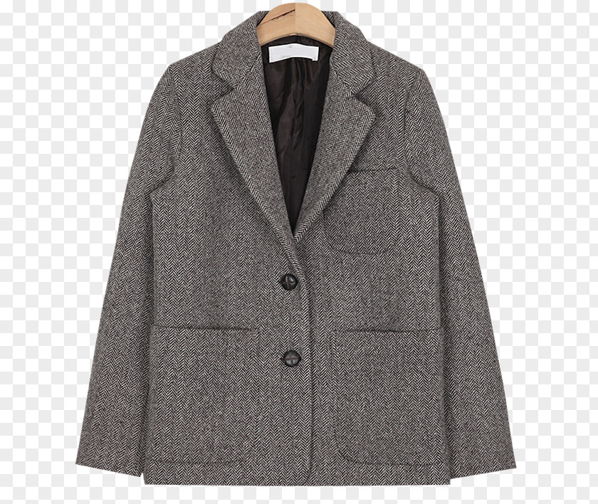 Herringbone Overcoat Wool Grey PNG