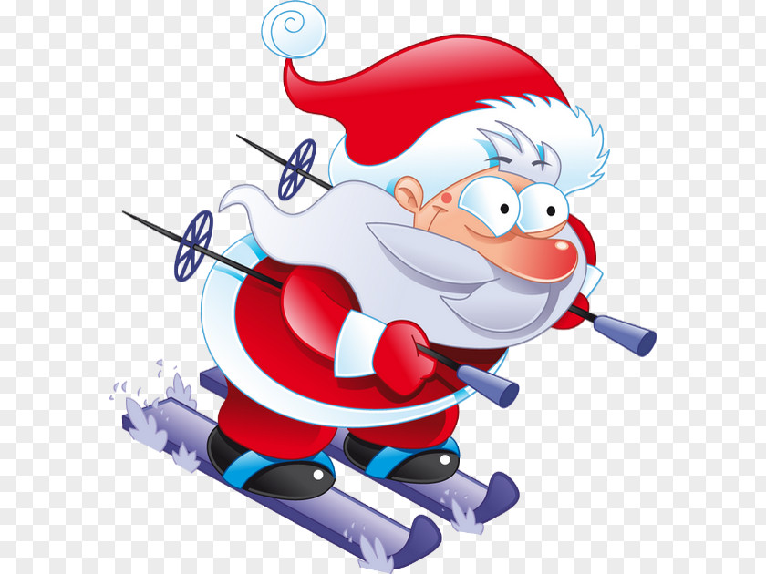 Skiing Santa Claus Alpine Christmas Downhill Slalom PNG