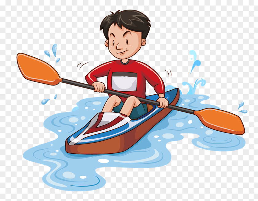 Adrift Cartoon Vector Graphics Rafting Kayaking Stock Illustration PNG