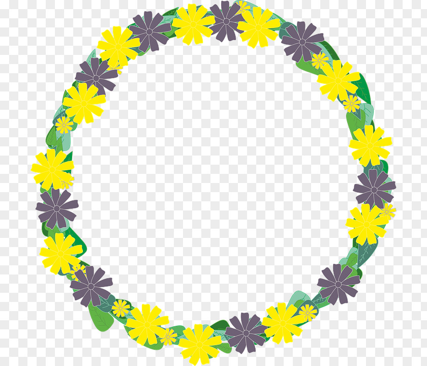 Flower Wreath Yellow Garland Clip Art PNG