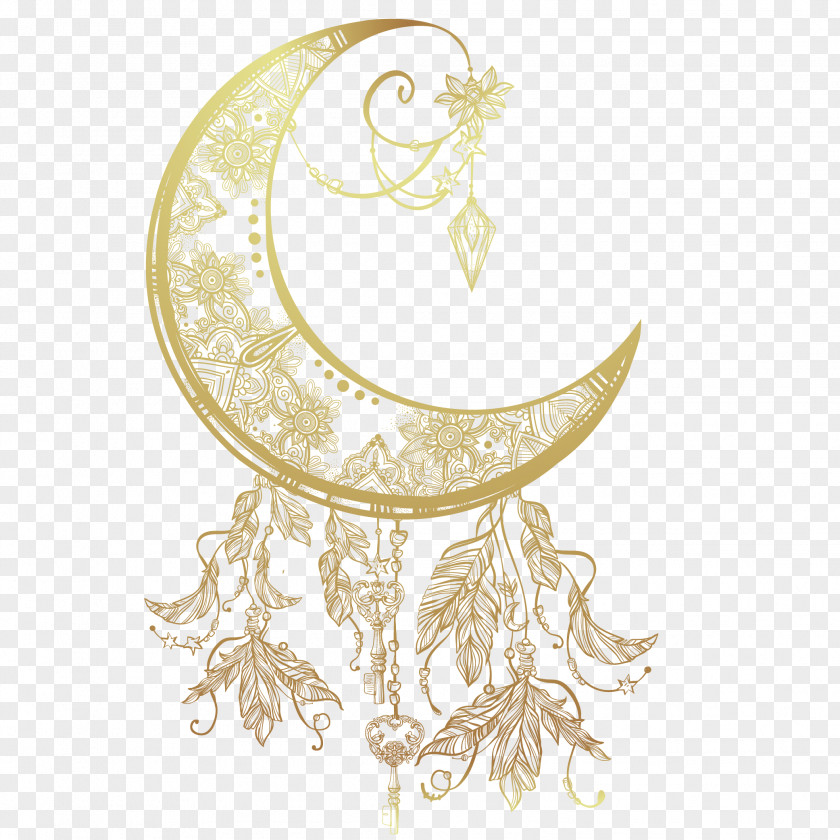 Moon Creative Retro Vector Material Tattoo Drawing Dreamcatcher Illustration PNG