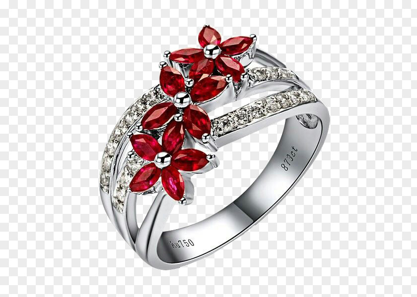 Product Kind Ruby ​​petals Three Rings Engagement Ring Wedding Jewellery PNG