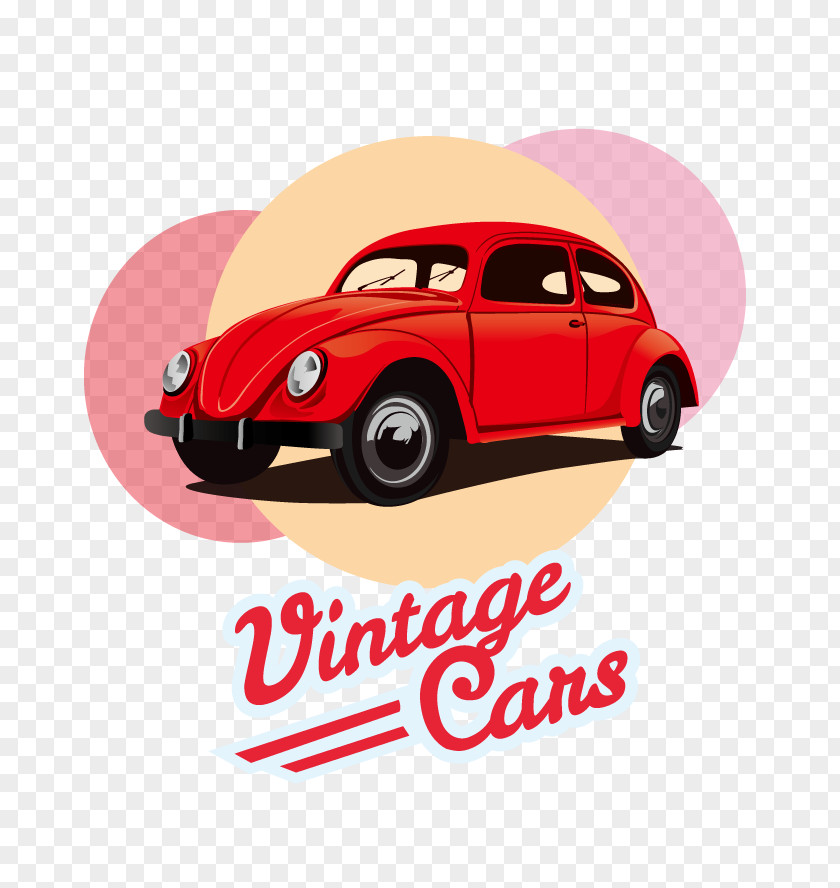 Vector Vintage Car Volkswagen Beetle Classic PNG