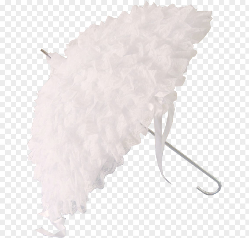 Hand-painted Feather Umbrella White PNG
