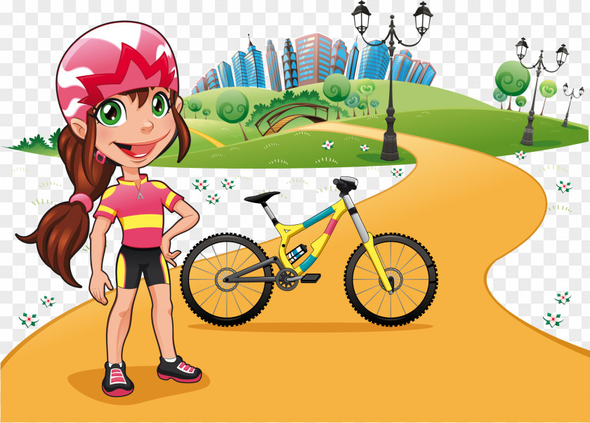 Vector Mountain Bike Cartoon Stock Photography Clip Art PNG