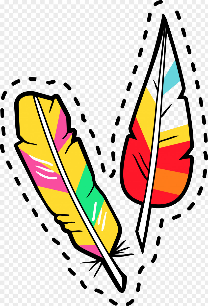 Colorful Cartoon Feather Clip Art PNG