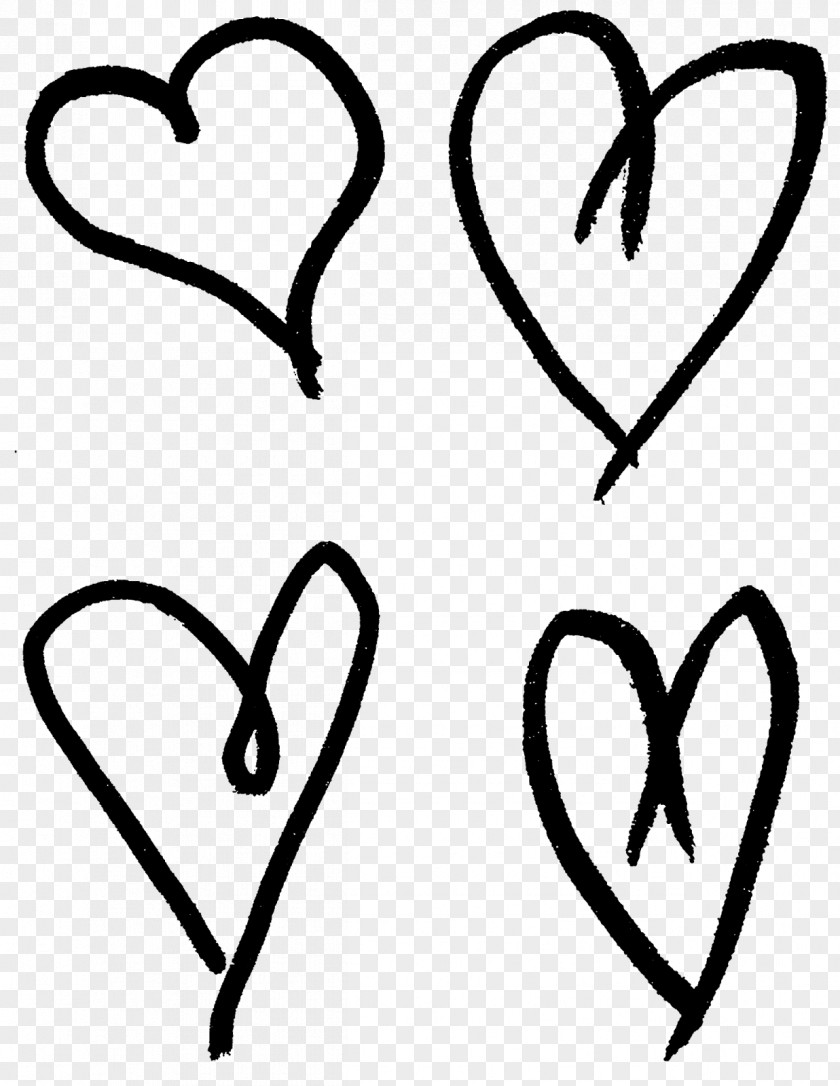 Hand Drawn Love Heart Drawing Clip Art PNG