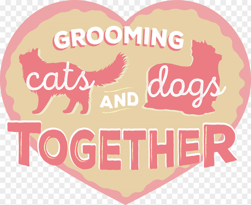 Anxious Dogs Grooming Logo Brand Heart Valentine's Day Font PNG